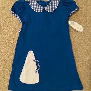 Lullaby Set cheerleader royal blue dress NWT